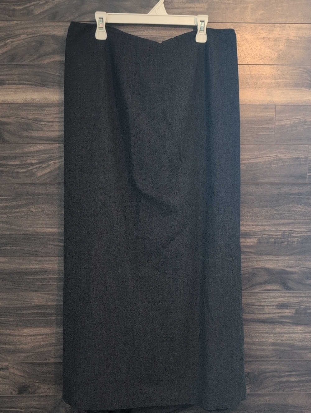 Vintage Peter Nygard 100% Wool Charcoal Maxi Wrap Skirt Size 14